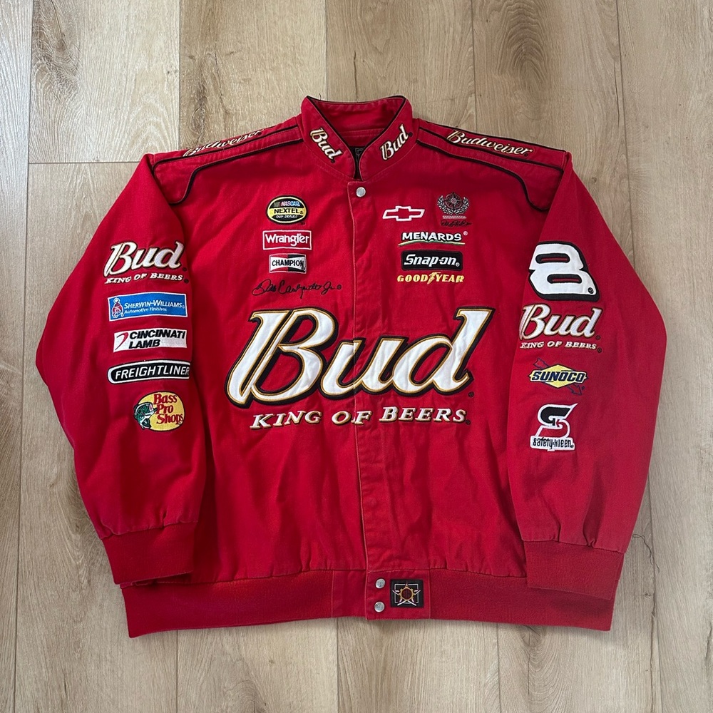 Vintage Jeff Hamilton Dale Earnhardt Jr. Budweiser Jacket. Men's XXL